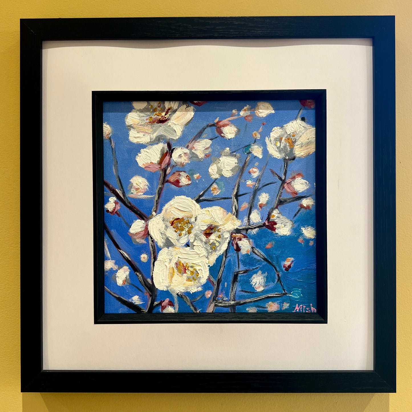 Apricot Blossoms - 8 x 8 inches, Oil on canvas