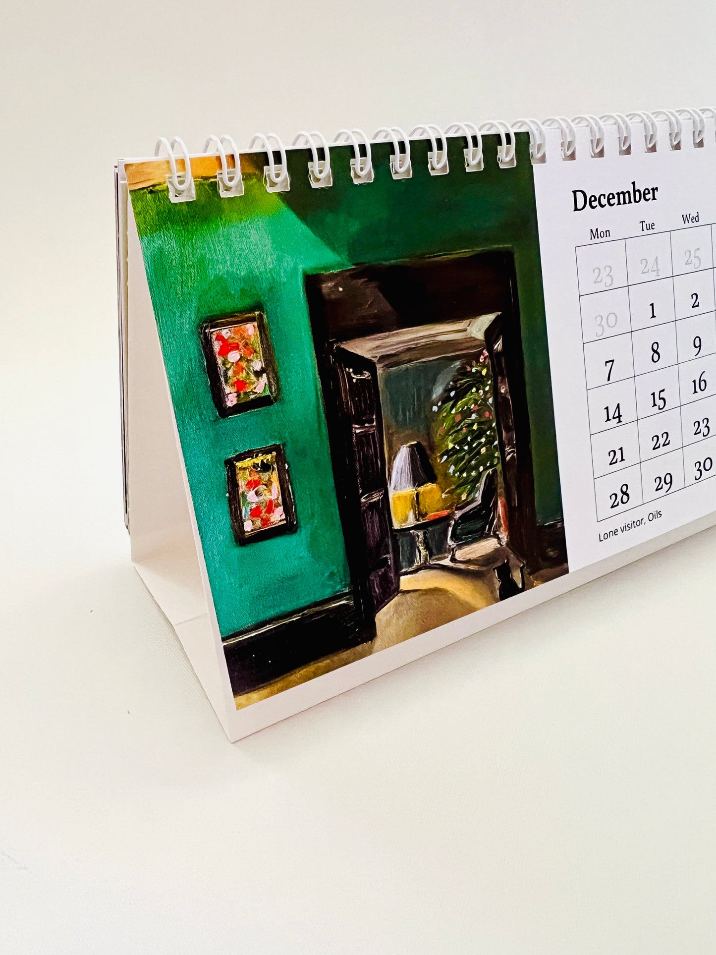 Desk Calendar 2026 | Original Art Desk Calendar | Oil & Watercolour Paintings | Artist Illustrated | Original Paintings | Important dates and festivals