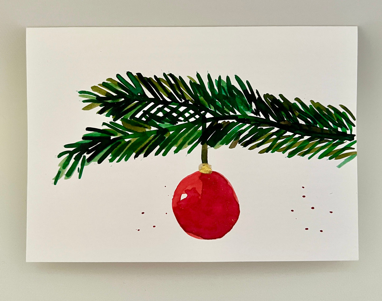 Hand-Painted Christmas Bauble - Red