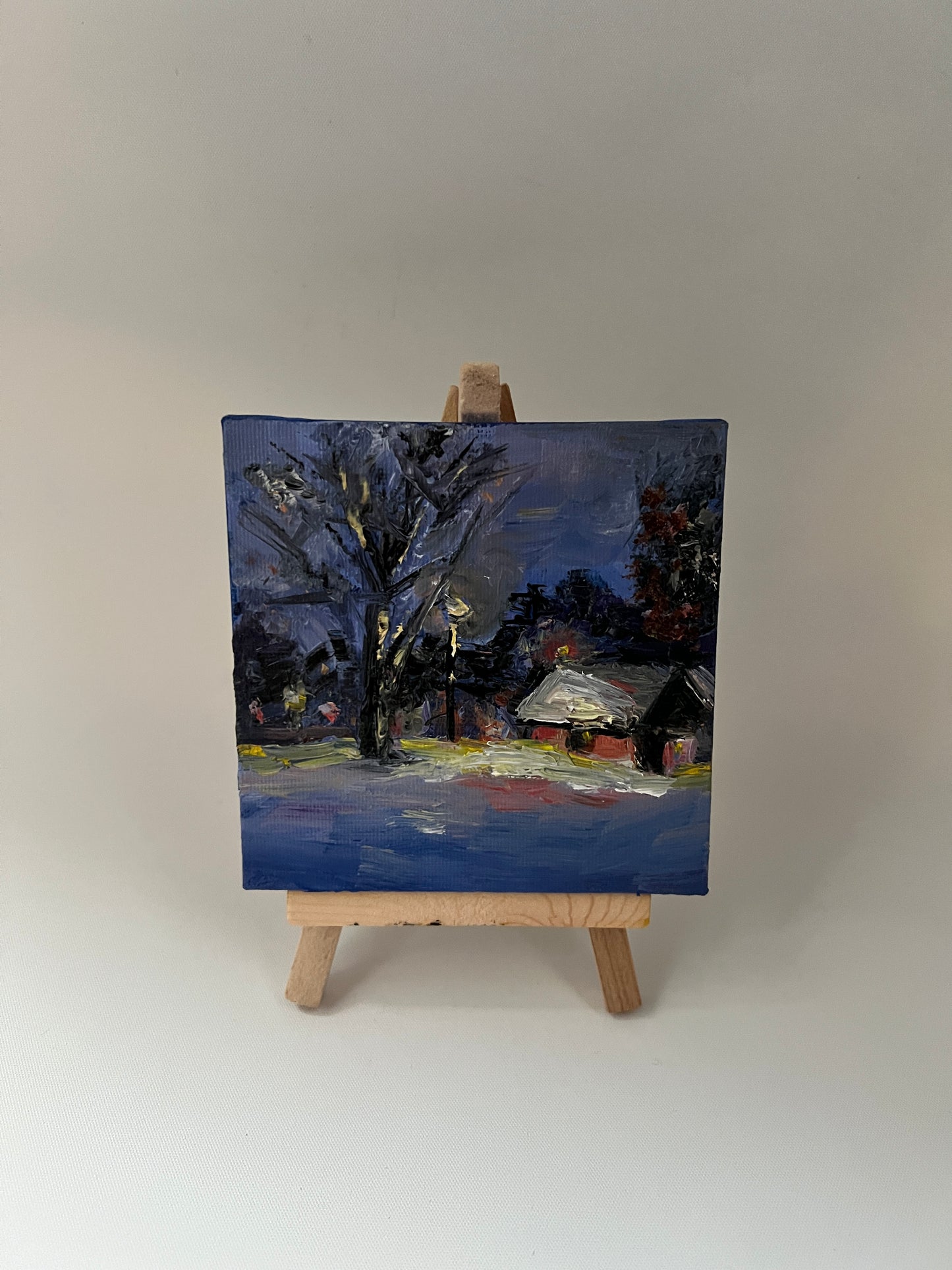 Mini Oil Painting - Winter night