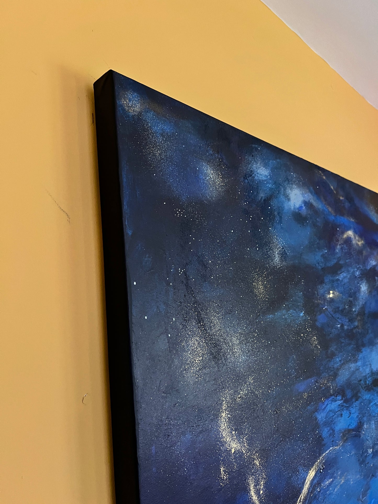 Faraway worlds - Galaxy painting Mixed Media 100 cm x 120 cm