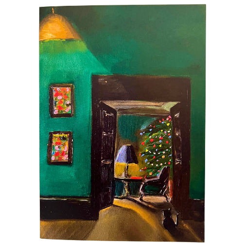 Christmas Tree and the Cat Greeting card | Fine Art original Print (Copy)