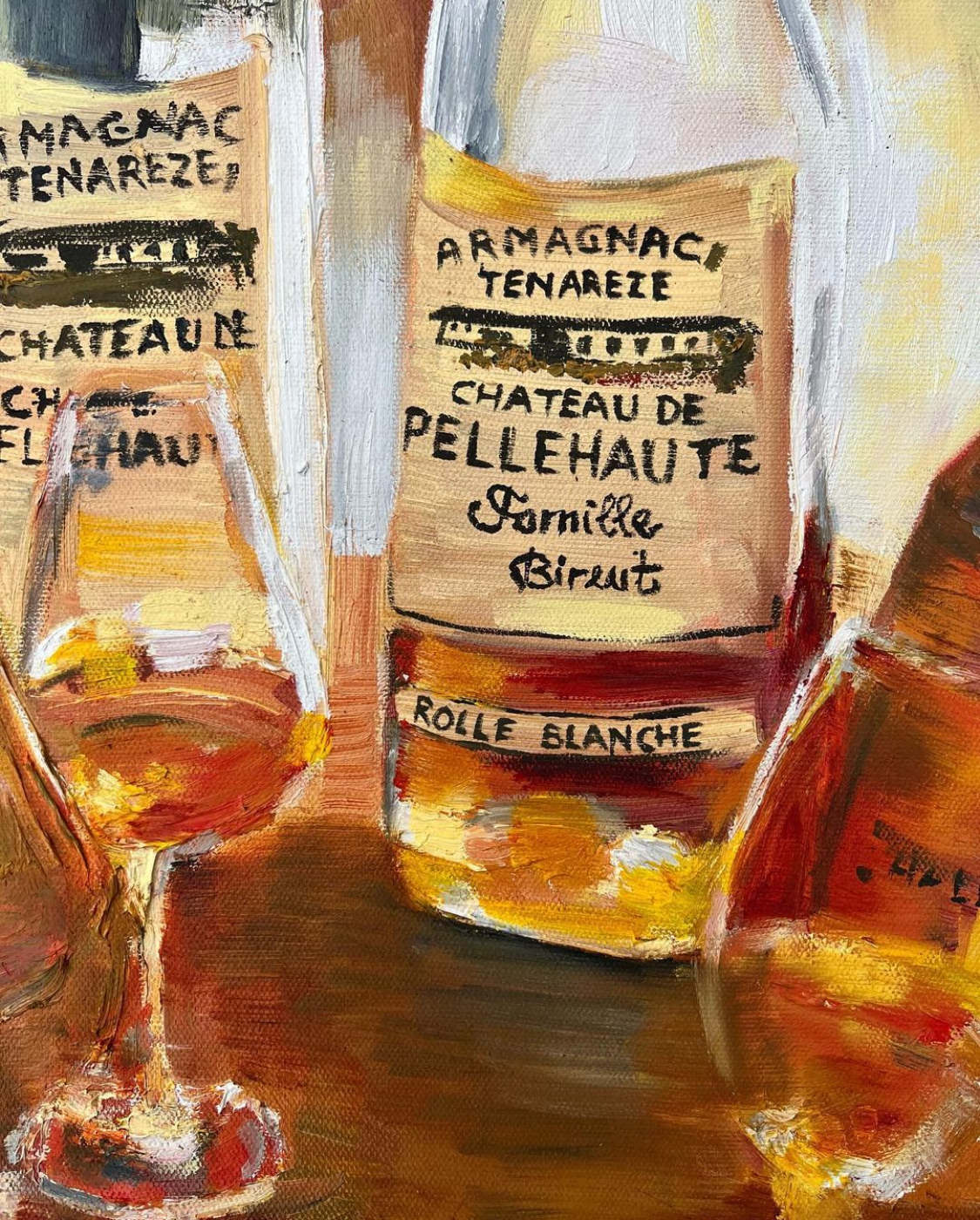 Oil painting Brandy Whiskey Armagnac