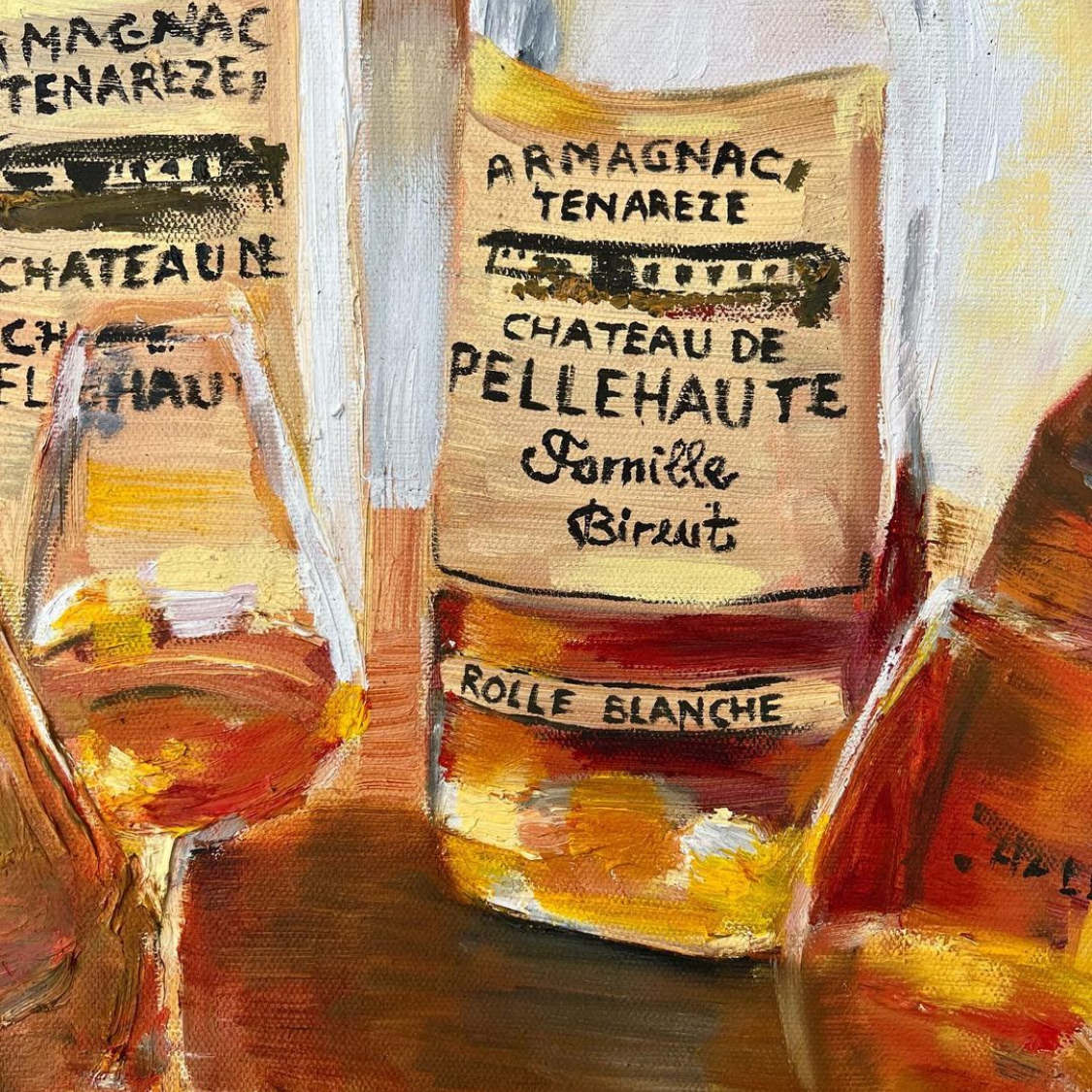 Oil painting Brandy Whiskey Armagnac