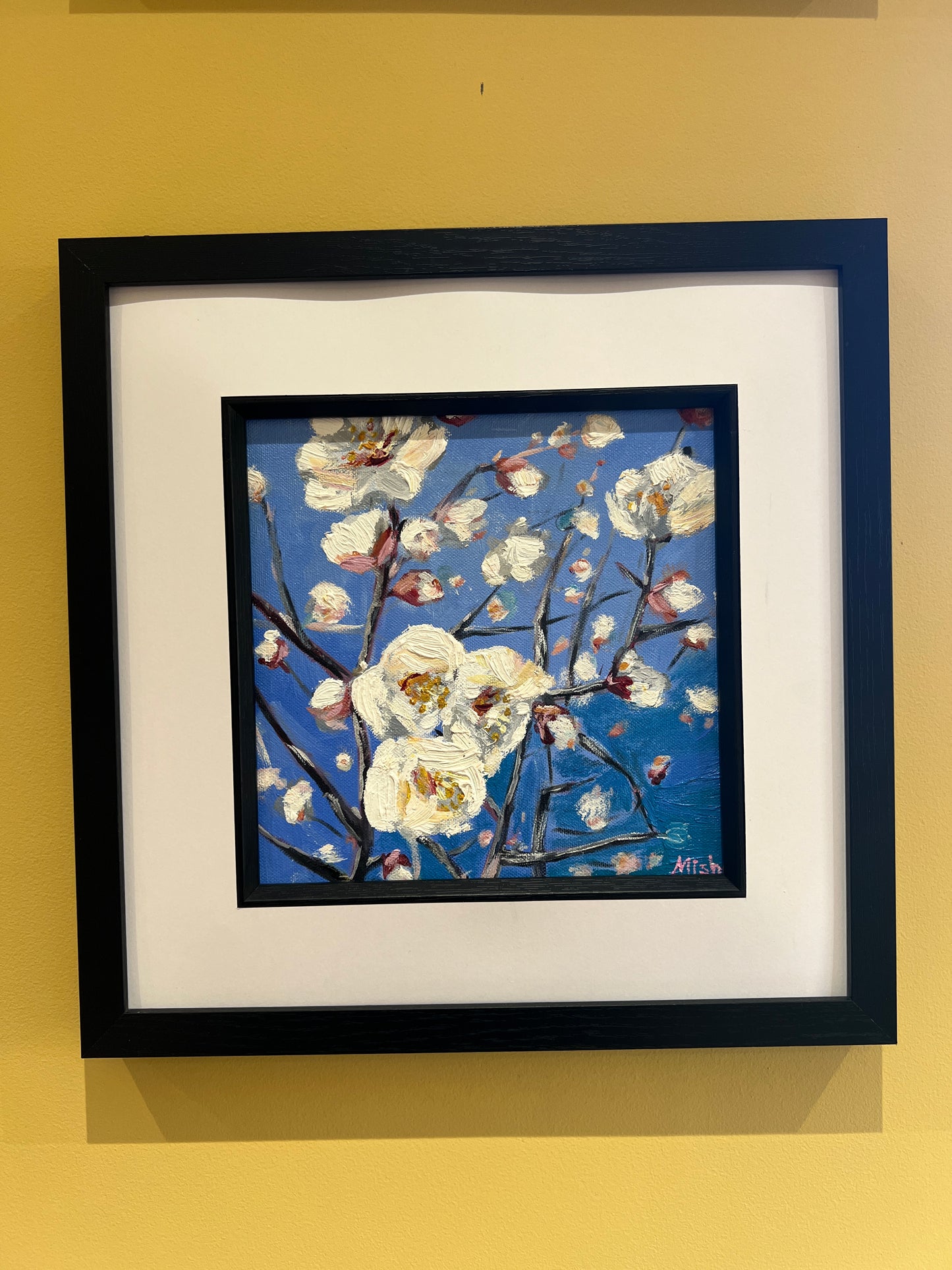 Apricot Blossoms - 8 x 8 inches, Oil on canvas