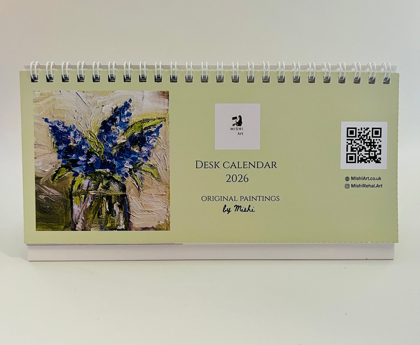 Desk Calendar 2026 | Original Art Desk Calendar | Oil & Watercolour Paintings | Artist Illustrated | Original Paintings | Important dates and festivals