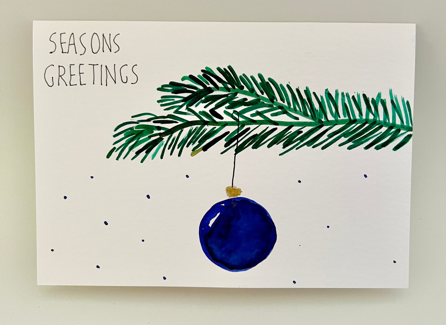 Hand-Painted Christmas Bauble on Tree