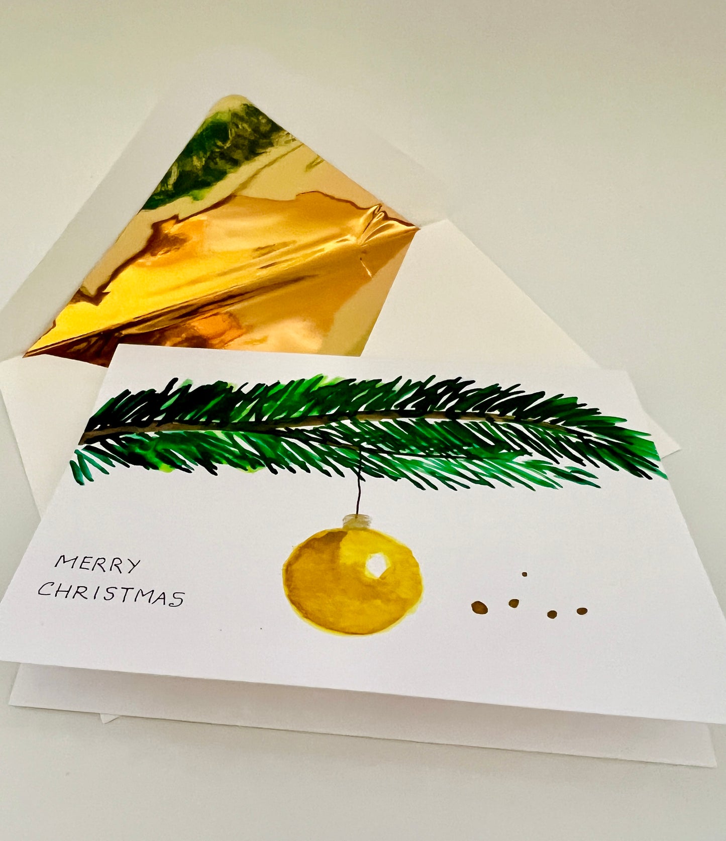 Hand-Painted Christmas Bauble on Tree