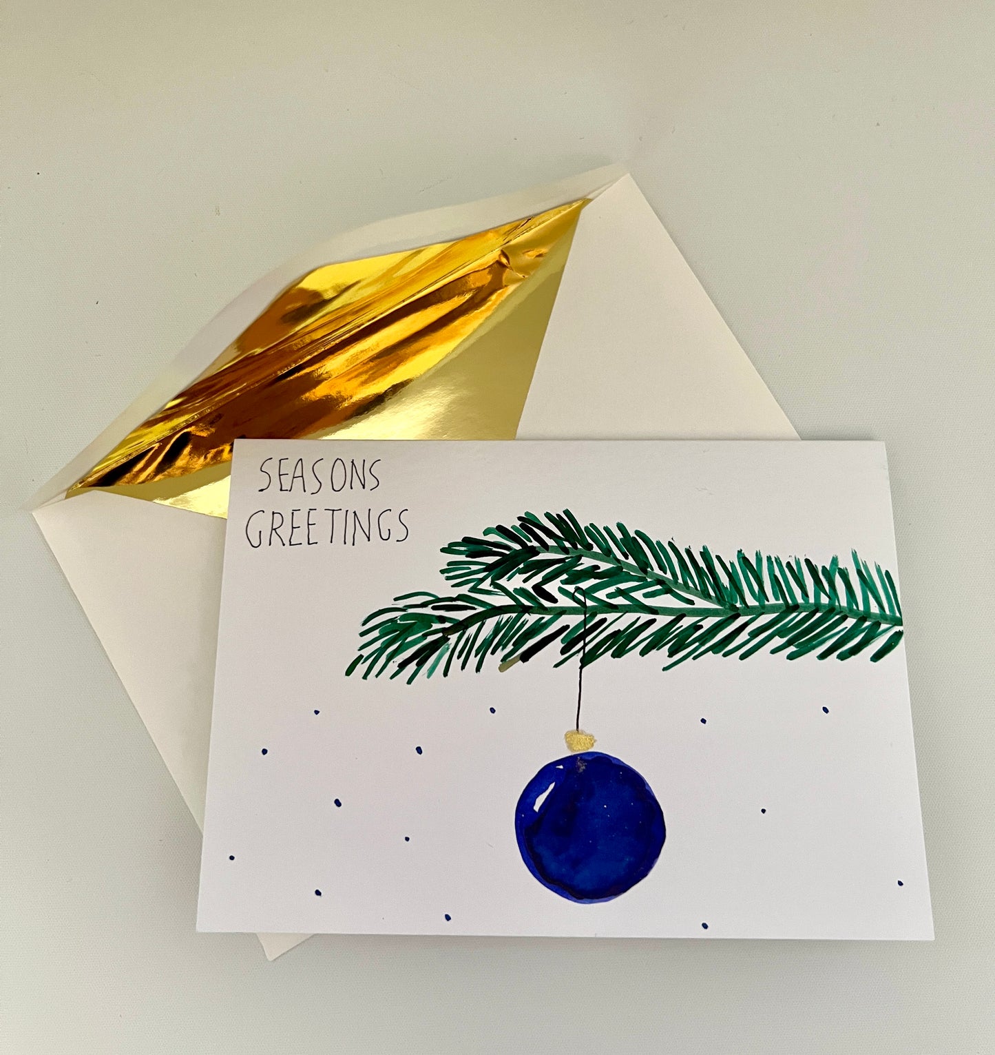 Hand-Painted Christmas Bauble on Tree