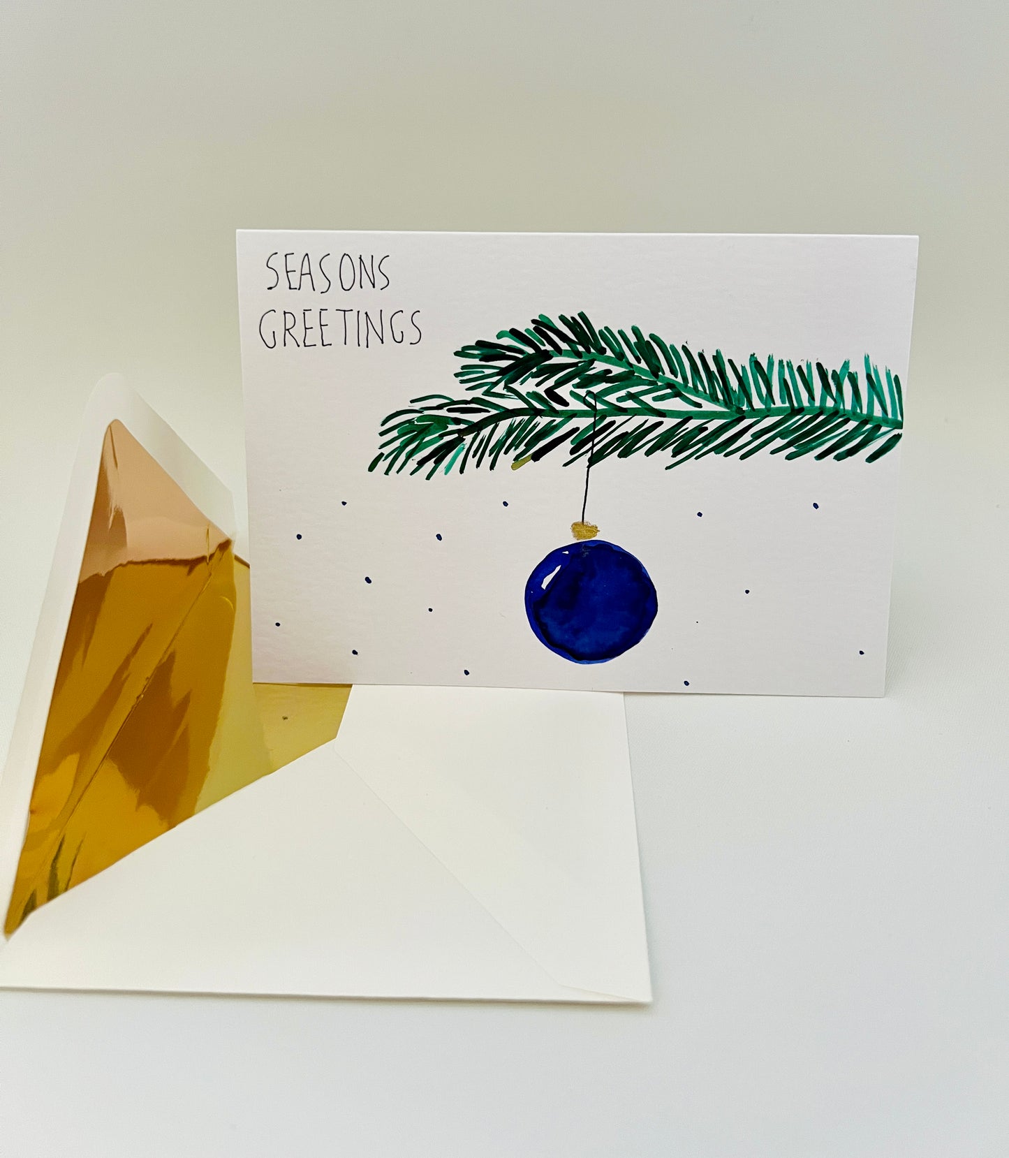 Hand-Painted Christmas Bauble on Tree