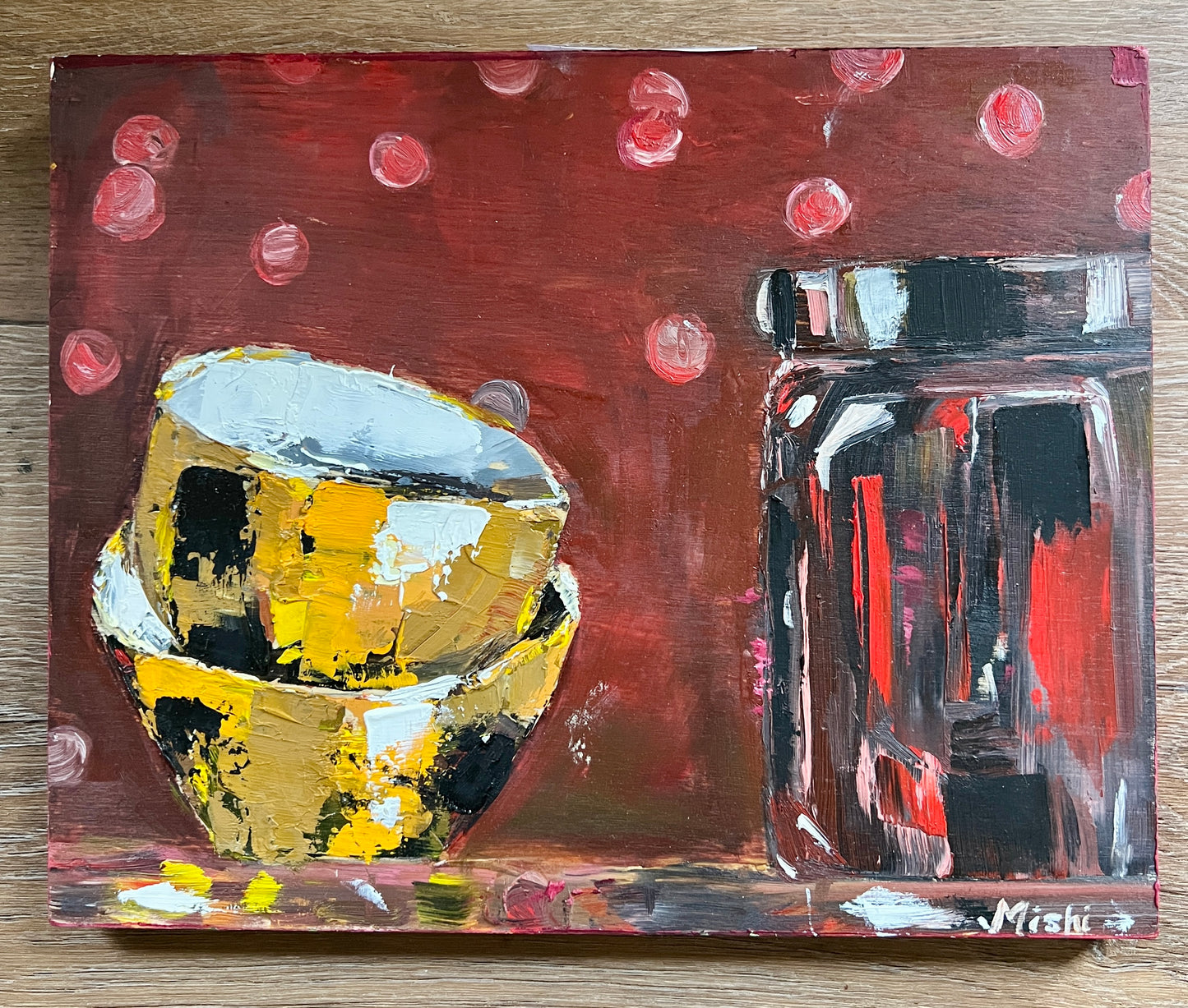 Golden Bowls | Oil on wood