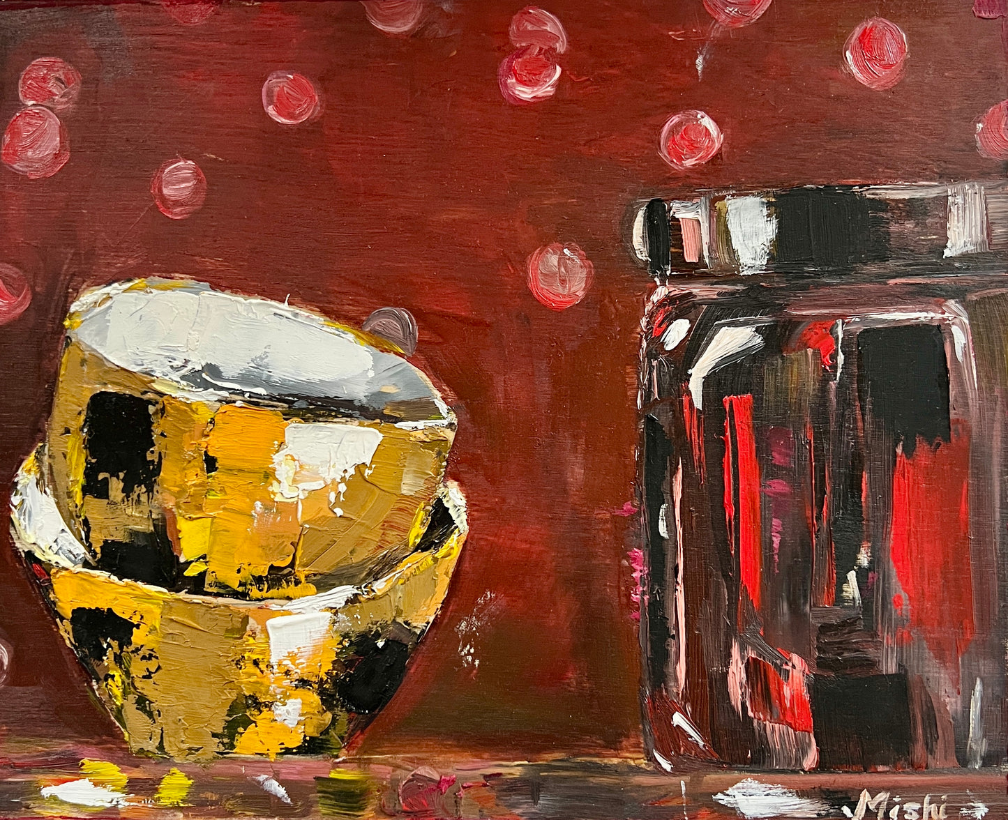 Golden Bowls | Oil on wood