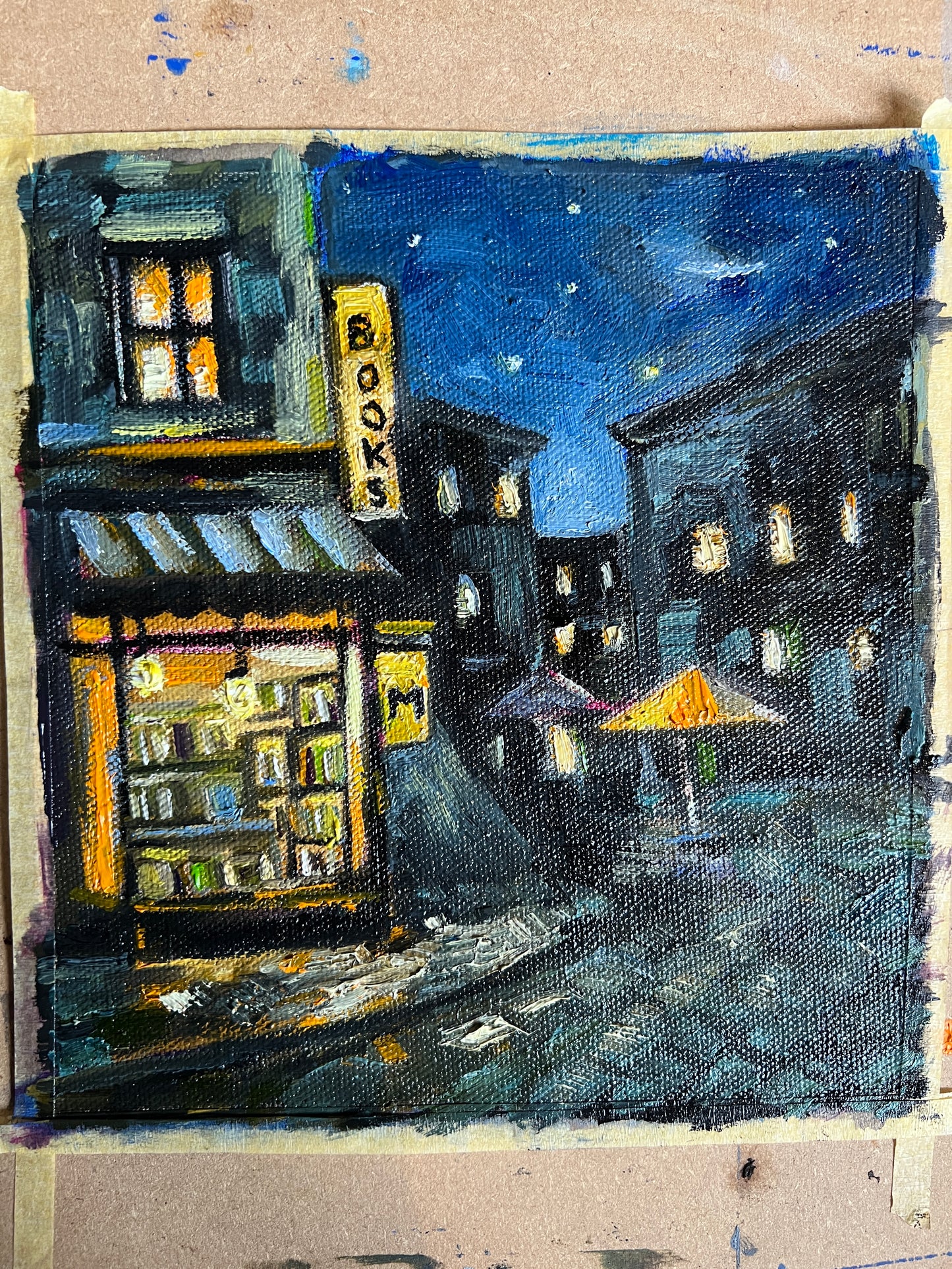 Bookshop Oil Painting | Framed Artwork | Moments oil painting