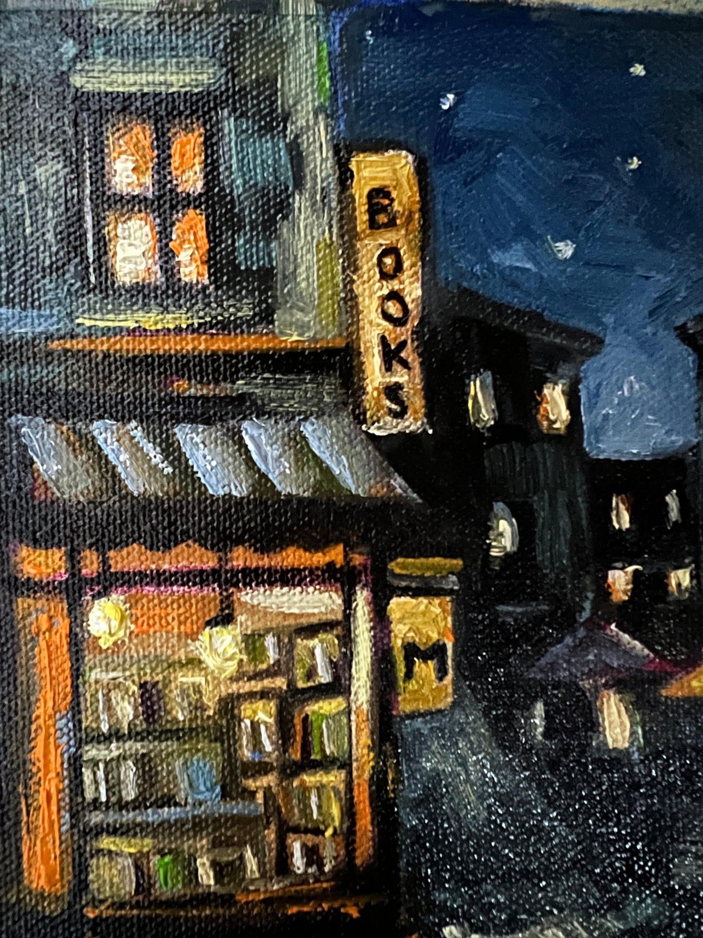 Bookshop Oil Painting | Framed Artwork | Moments oil painting