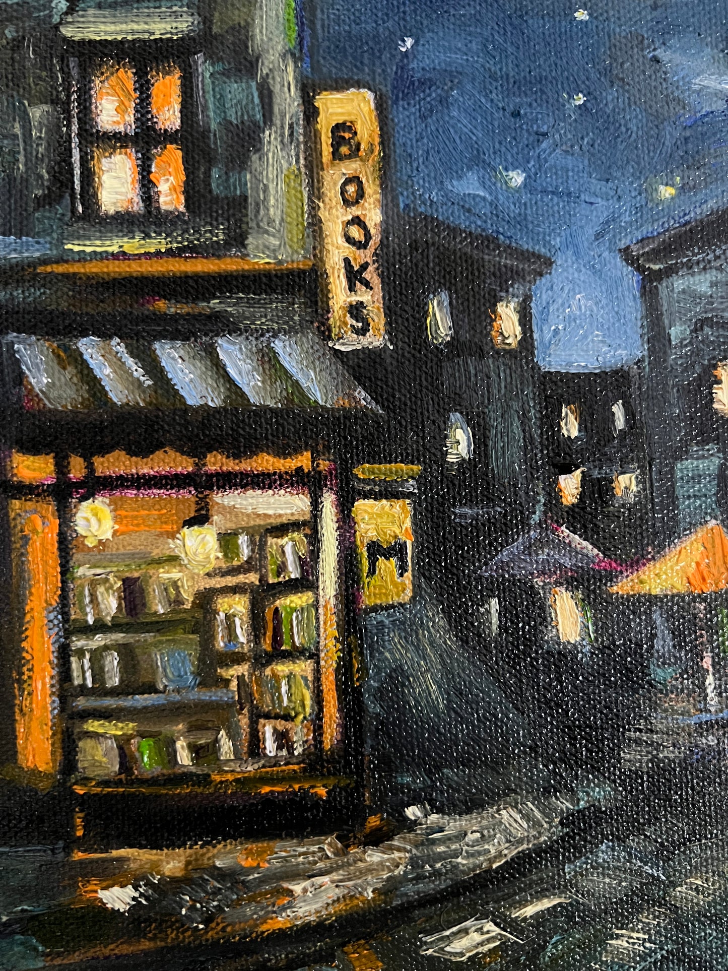 Bookshop Oil Painting | Framed Artwork | Moments oil painting