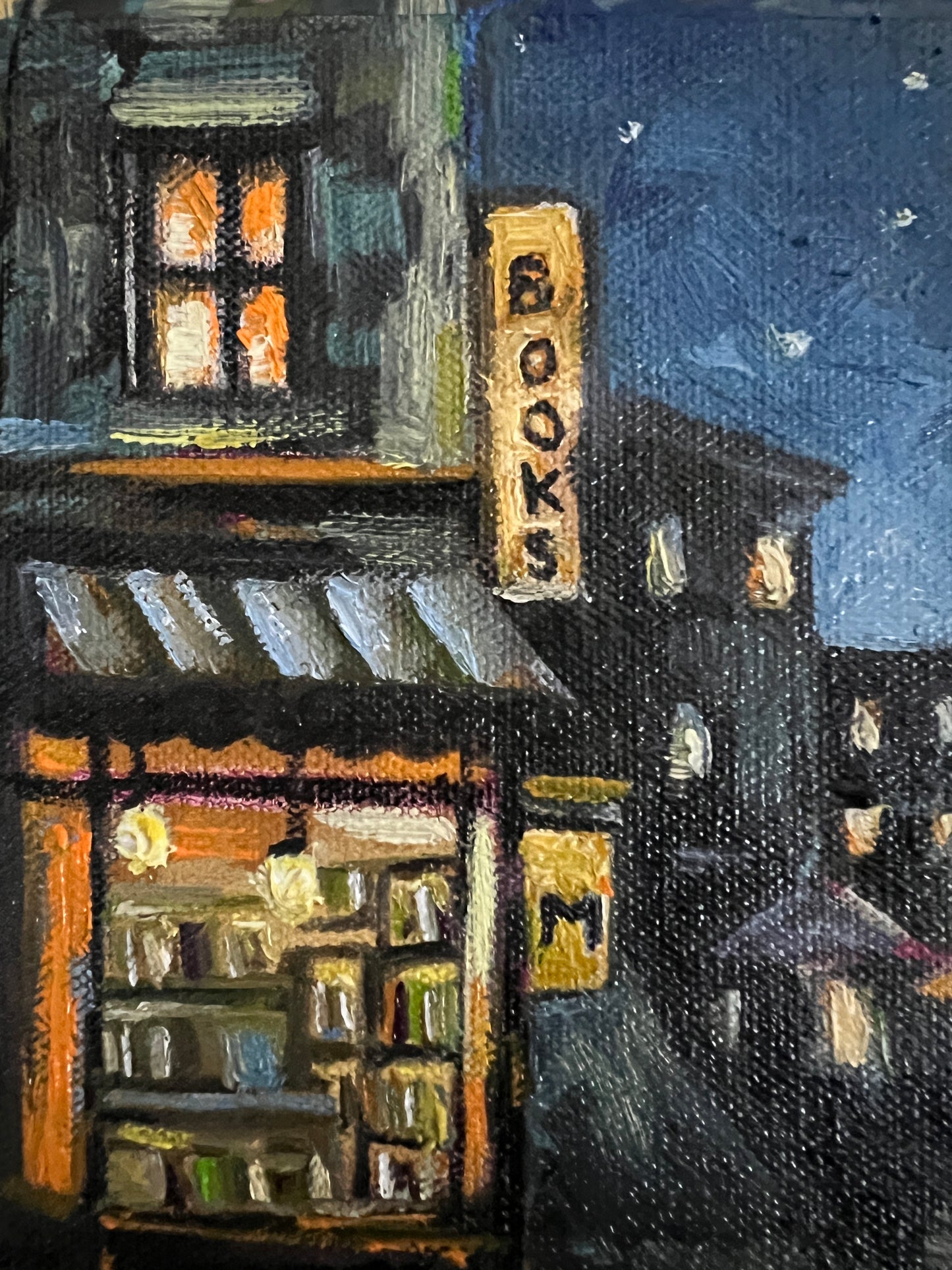 Bookshop Oil Painting | Framed Artwork | Moments oil painting