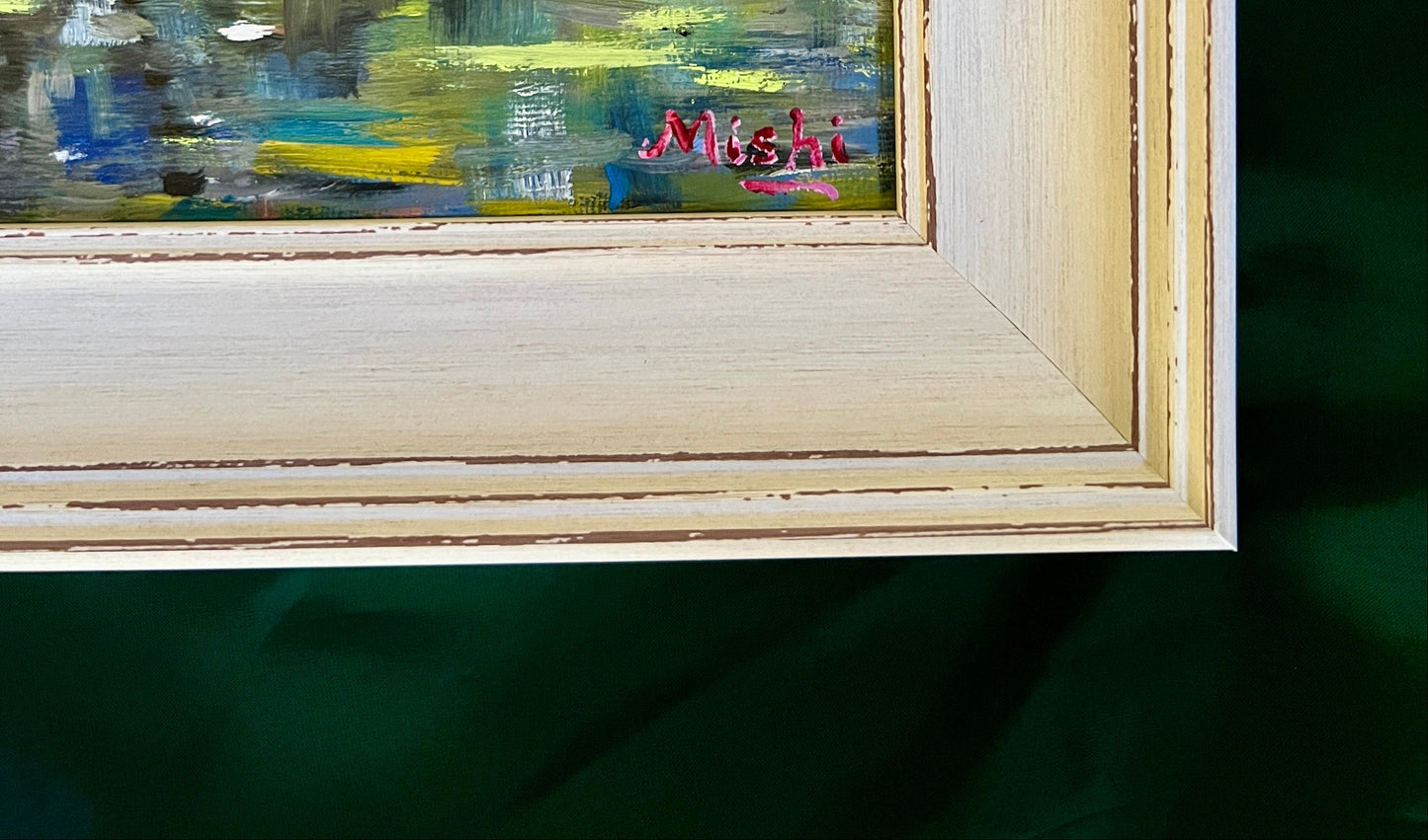 Cosy Café Buzz: Twinkling Lights and Crowd | Rustic frame