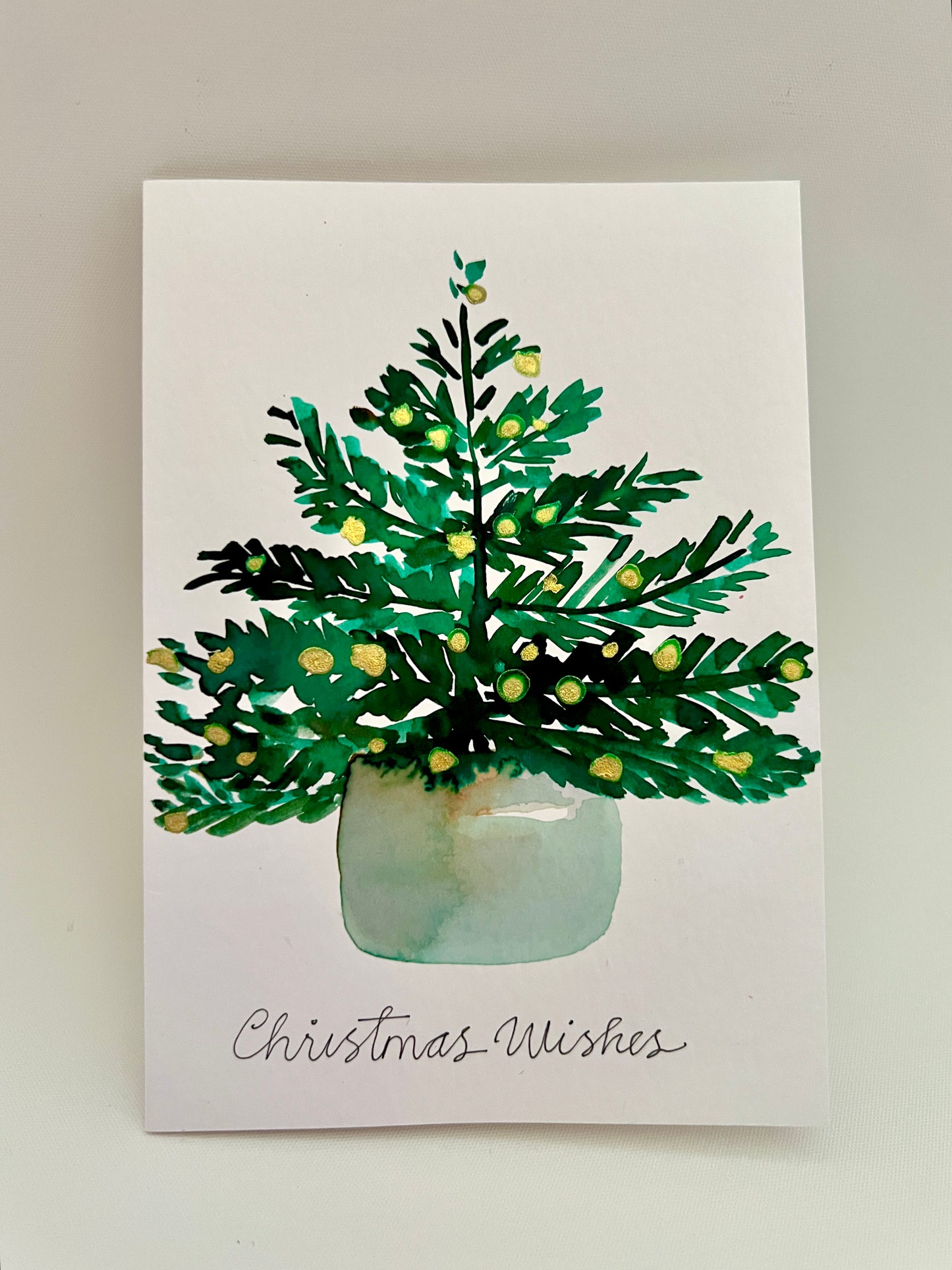 Christmas Tree Card-  Fine Art Print from Original