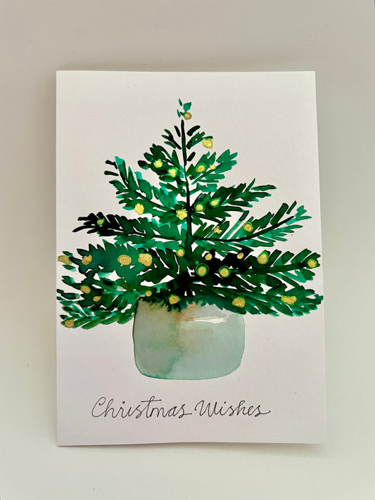 Christmas Tree Card-  Fine Art Print from Original