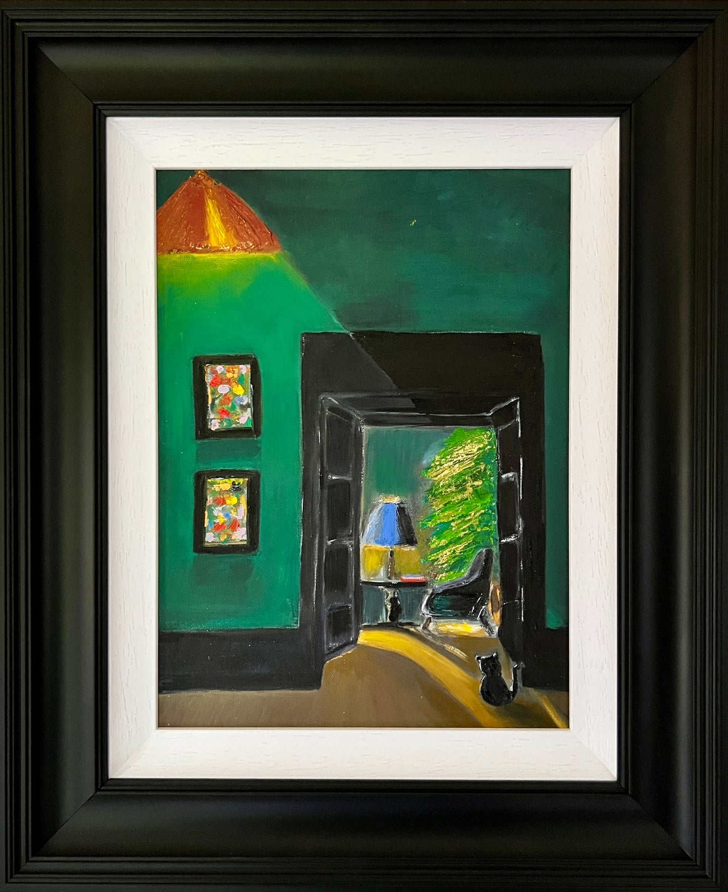 Cat and the tree Oil Painting | Beautifully framed