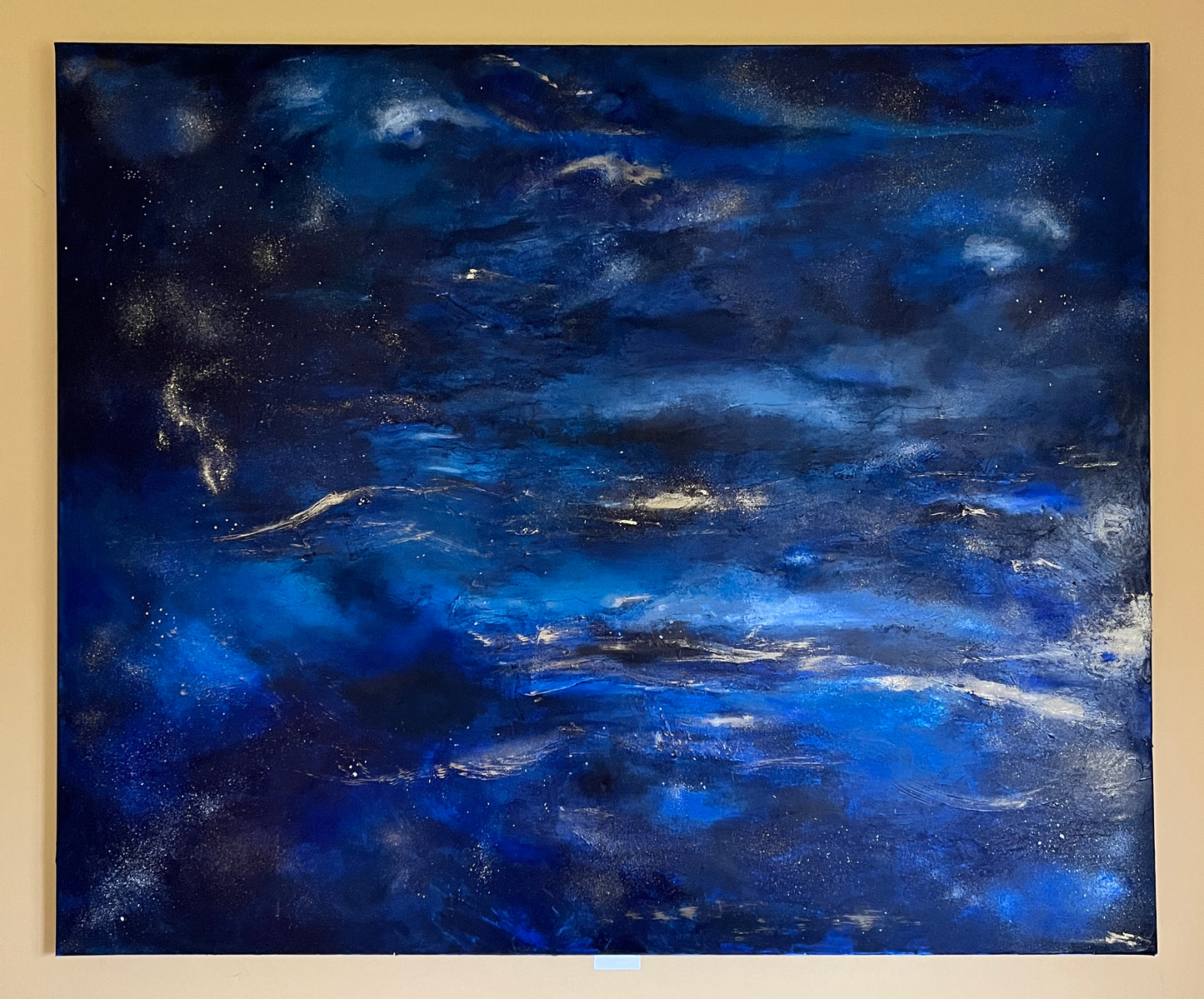 Faraway worlds - Galaxy painting Mixed Media 100 cm x 120 cm