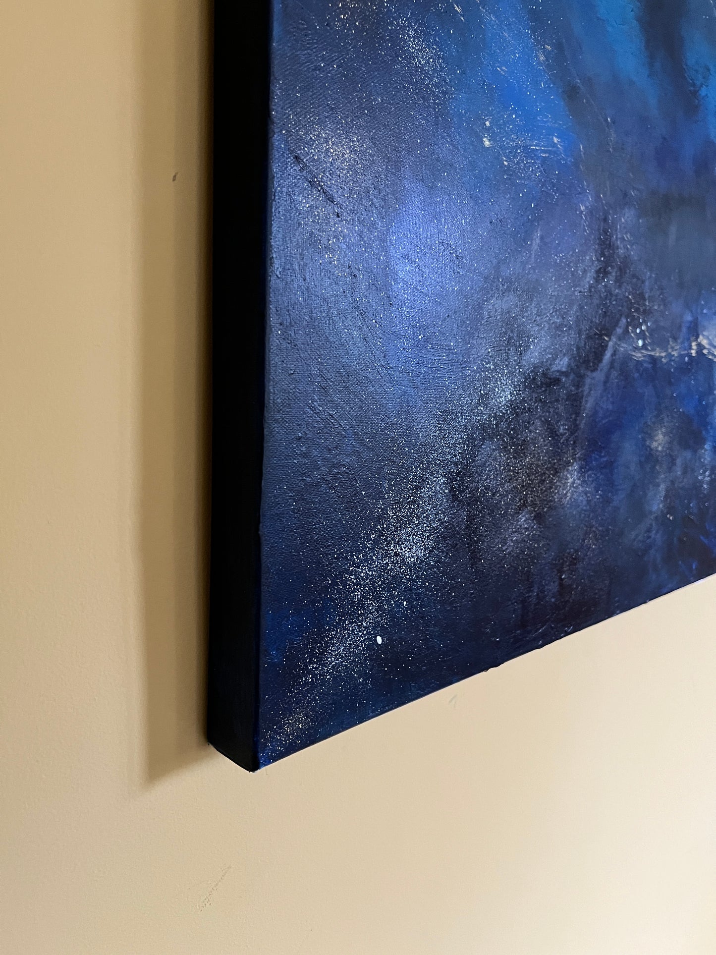 Faraway worlds - Galaxy painting Mixed Media 100 cm x 120 cm