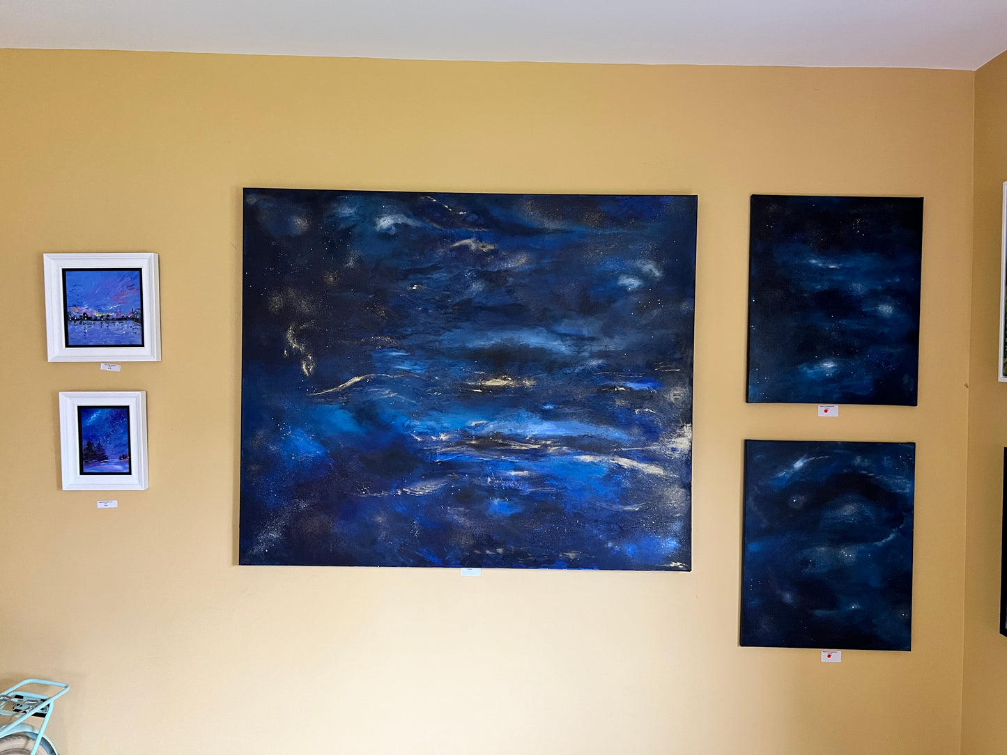 Faraway worlds - Galaxy painting Mixed Media 100 cm x 120 cm