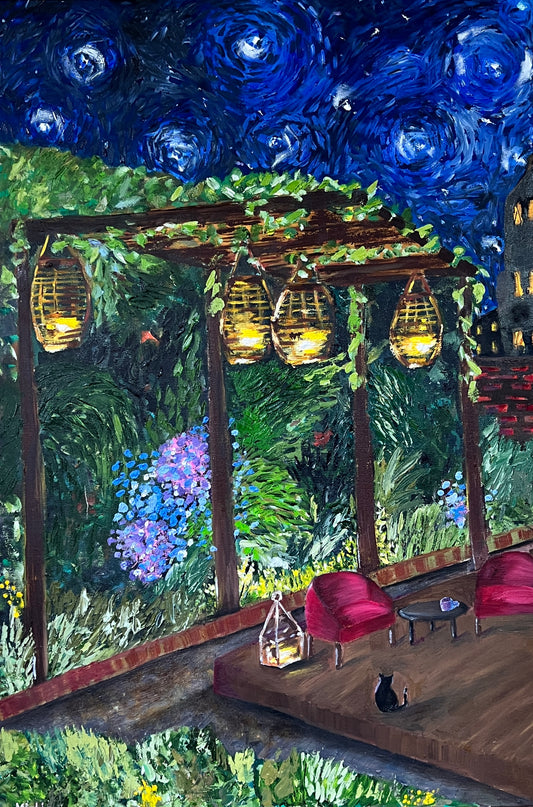 Starry Night Garden  | Oil on Canvas