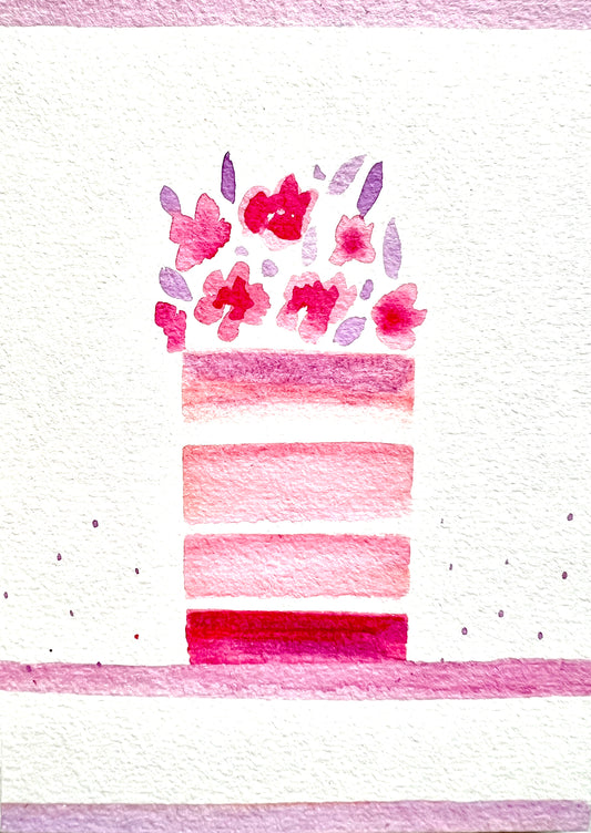 Hand-painted birthday card