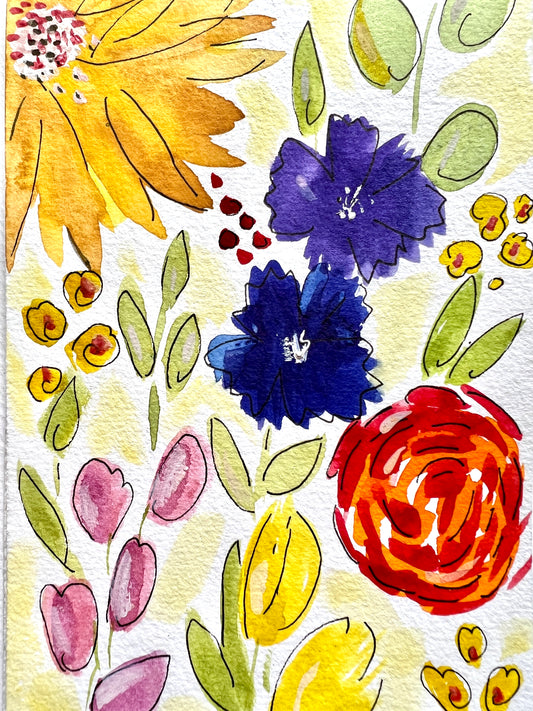 Floral Blank greeting card