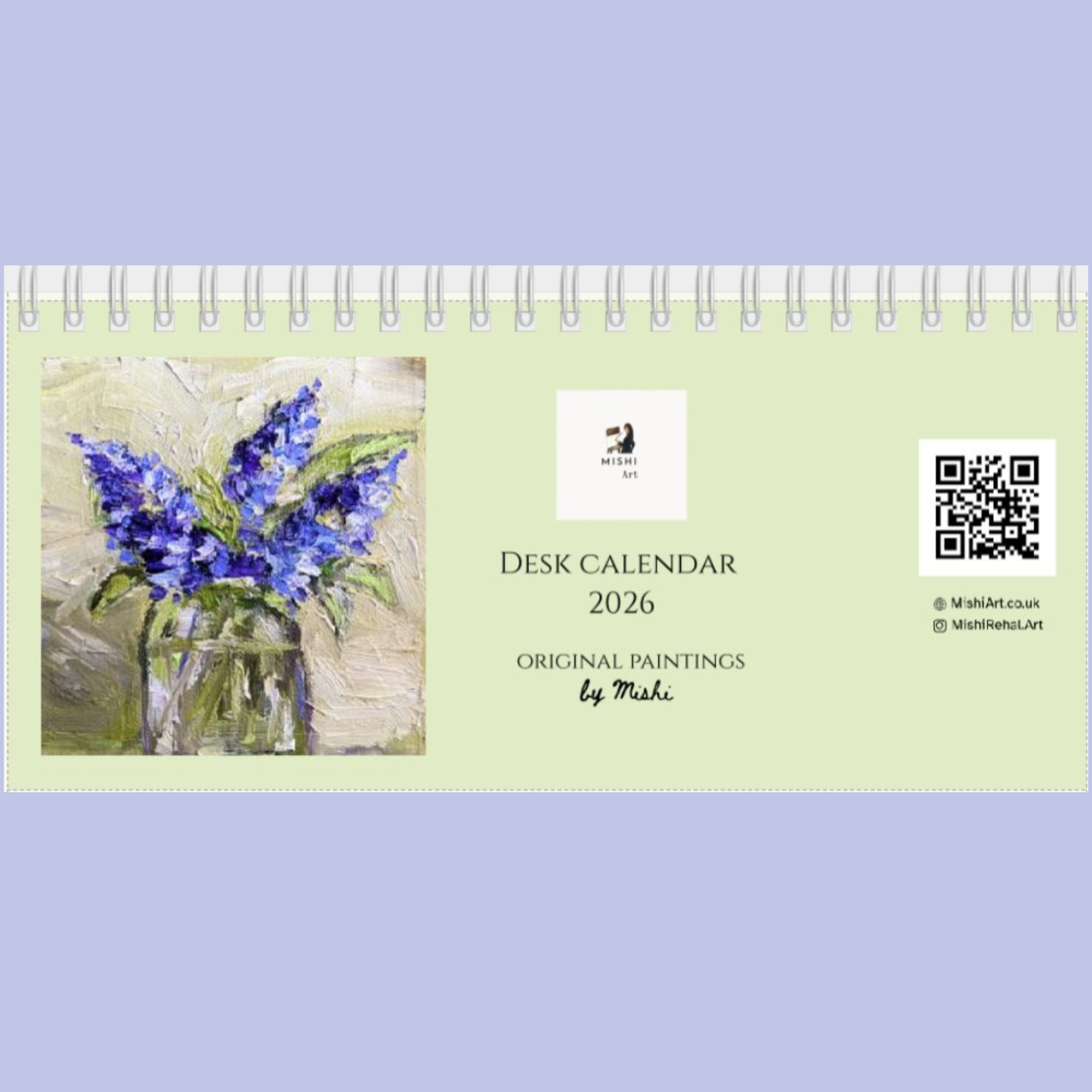 Desk Calendar 2026 | Original Art Desk Calendar | Oil & Watercolour Paintings | Artist Illustrated | Original Paintings | Important dates and festivals