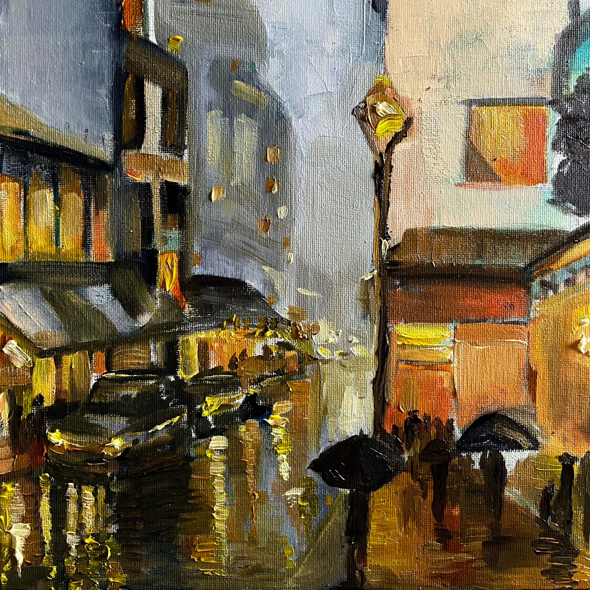 Rainy Street in England Oil online Painting Art