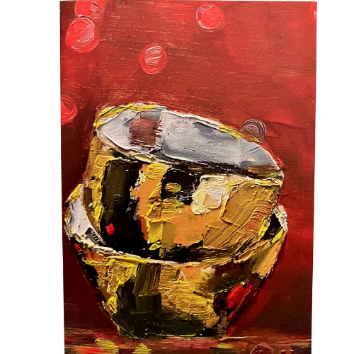 Golden Bowls Christmas Greeting card | Fine Art original Print