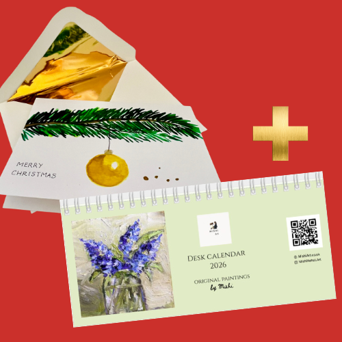 Hand painted Christmas cards + Desk Calendar