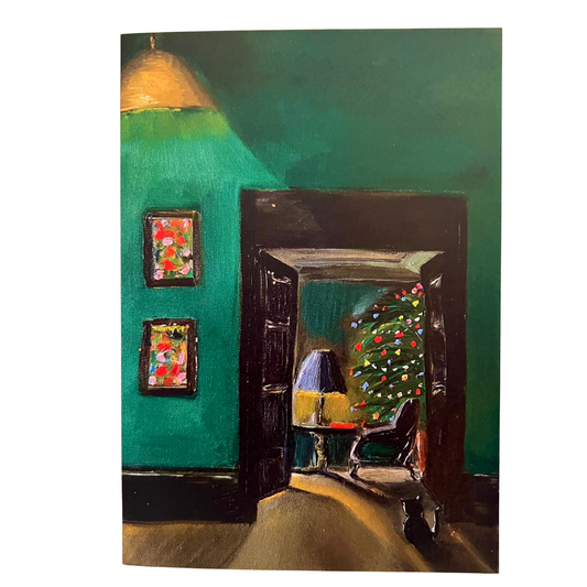 Christmas Tree and the Cat Greeting card | Fine Art original Print (Copy)