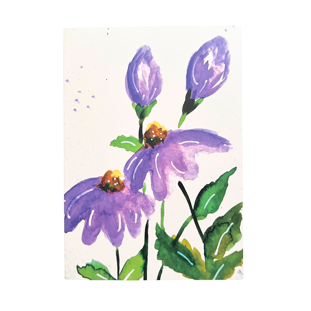 Purple Flowers Greeting card | Fine Art original Print