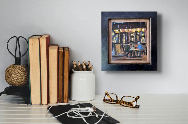Bookshop Oil Painting | Framed Artwork | Moments oil painting