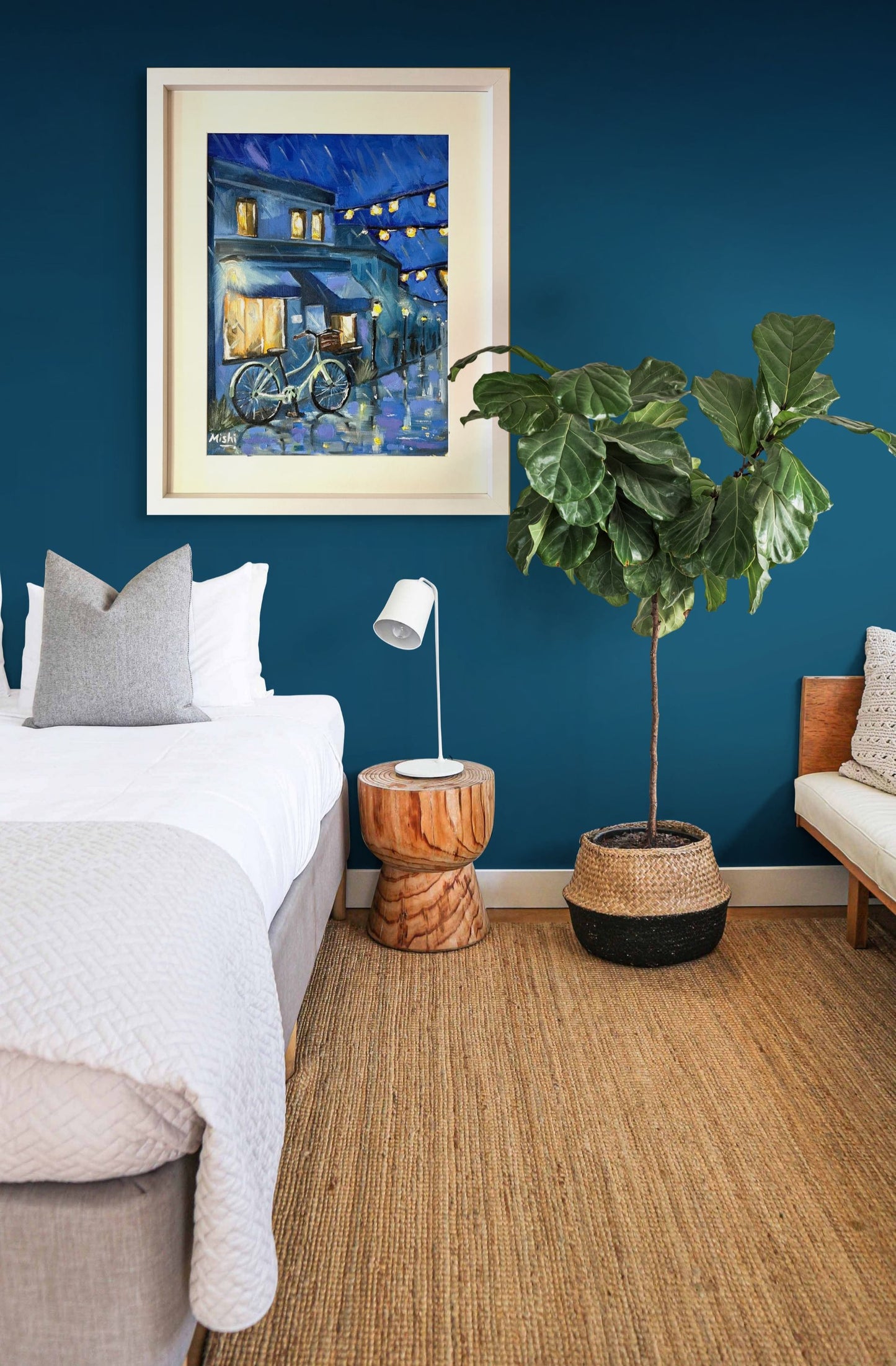 The Green Bike - Oil painting on canvas