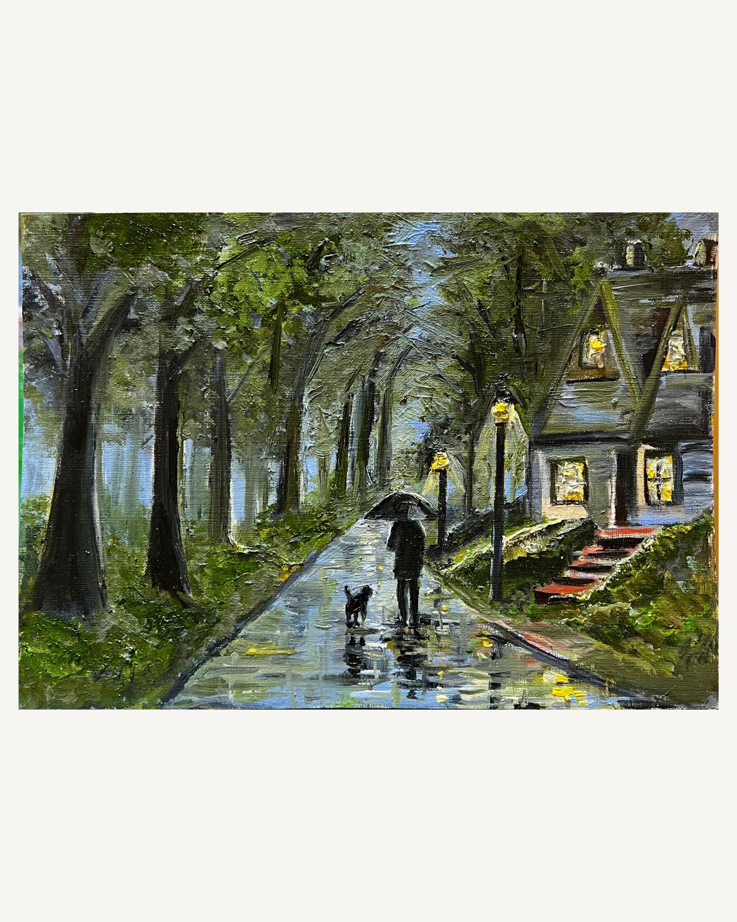 Walking the Dog- Oil painting
