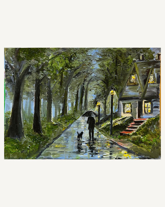 Walking the Dog- Oil painting